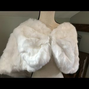 White Faux Fur Shrug Wrap